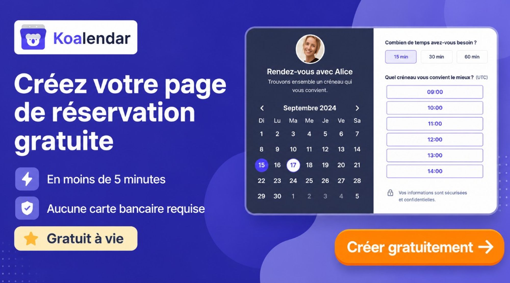 créez votre page de réservation gratuite et intégrez-la à votre site